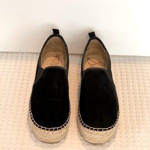 Sam Edelman black suede platform espadrille!